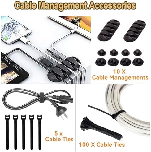 128PCS Cable Management Box 3Pack Cable Management Kit for Power Strip to Hide Wires,Cord Hider Boxes,Cord Box Safe ABS Material Wire Organizer of Cable Clips Sleeve for Home & Office, White - Image 5