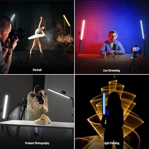 NEEWER Handheld 2.4G LED Video Light Stick Kit, Upgraded 40W Dimmable 3200K-5600K CRI97 with Stands/Filters/Carry Bag for Gaming Photography YouTube TikTok Video Recording, BH20B Ultra - Image 2
