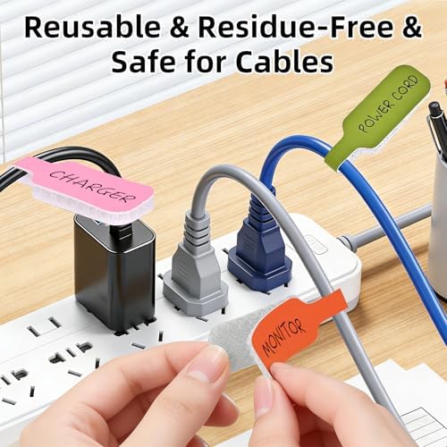 Cable Cord Labels, Easy Write, Nylon Hook & Loop Wire Tags, 36pcs - Image 6