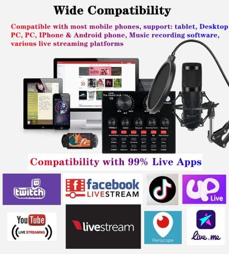 Podcast Equipment Bundle, BM-800 Condenser with Voice Changer, Recording Studio Package - Podcast Microphone Bundle for Laptop, Streaming/Live Broadcast/YouTube Recording (AM200-V8) - Image 6