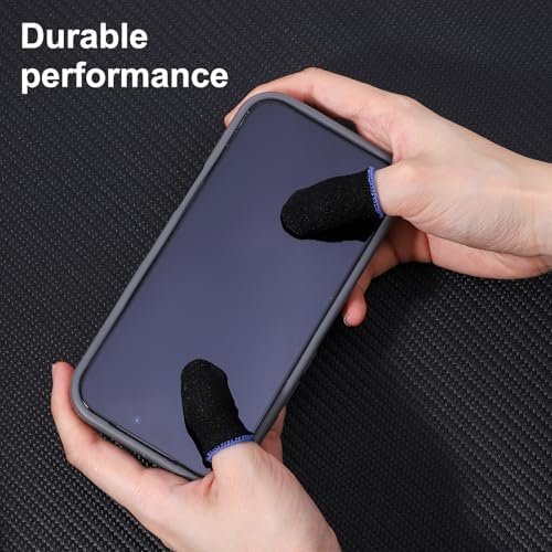 12 Pack Gaming Finger Sleeves Anti Sweat Game Controller Thumb Sleeve Gaming Sweatproof Breathable Finger Covers Touchscreen for Mobile Phone Tablet Devices Gamer Stabilizer Black - Image 5