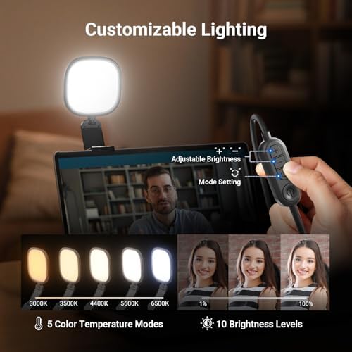 NEEWER BASICS 5" Monitor Light with Stand, Zoom Lighting for Video Conference, 10W Bi Color Edge Lit CRI95 USB LED Panel Ring Light for Desk Computer Laptop Webcam Video Call Streaming Recording, NL10 - Image 4