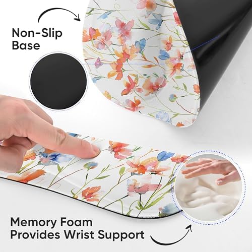 RICHEN 3 PCS Computer Mouse Pads for Desk with Coaster Set, Non-Slip Keyboard Wrist Rest and Mouse Pad Set, Ergonomic Design (YKMWR-52) - Image 4