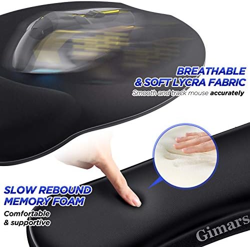 Gimars Upgrade Enlarge Superfine Fibre Soft Smooth Gel Ergonomic Mouse Pad Wrist Support and Keyboard Wrist Rest for Computer, Laptop, Mac, Gaming and Office, Durable, Comfortable and Pain Relief - Image 4