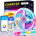 CHARKEE LED Lights 100ft USB-Powered, Music Sync RGB LED Strip Lights for Bedroom/TV Backlight/Gaming Lighting, Color Changing Bluetooth Led Lights IR Remote&App Control by CHARKEE