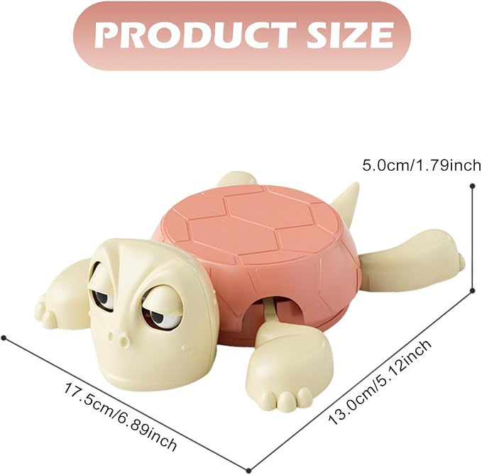 3D Printed Funny Turtle Coaster with Interactive Expression, Pink Holder - Image 4