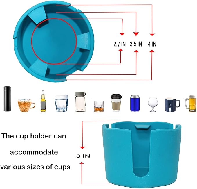 Suction Cup Holder Tip-Proof Desk Cup Holder with Removable Design | Non-Slip Base & for Desk, RV, Boat (Blue). - Image 6