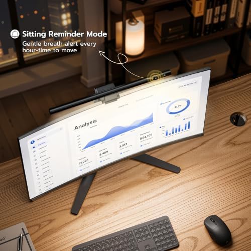 ARES WING Monitor Light Bar with Remote & Sedentary Alert, USB Desk Lamp - Image 6