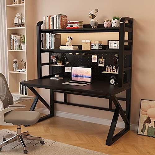Pegboard Wall Organizer Panels.Home Office Computer Desk with Shelves & Pegboard, Easy Assembly Study Desk for Students, Modern Design, Space-Saving Workstation, Perfect for Gaming & Office by Unknown
