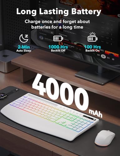 Trueque Wireless Keyboard and Mouse Combo, 4000mAh Battery, Wrist Rest - Image 2