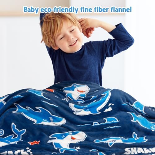 Jekeno Shark Toys Gifts for Boys Girls Glow in the Dark Blanket 50"x 60" - Image 4