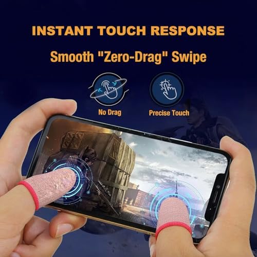 10Pcs Gaming Finger Sleeves for Mobile Phone & Tablet,Silver Ion Fiber – Ultra-Thin, Breathable Anti-Sweat Thumb Gloves. Zero Drag Precision for Game Like PUBG, COD Mobile, Roblox - Image 3