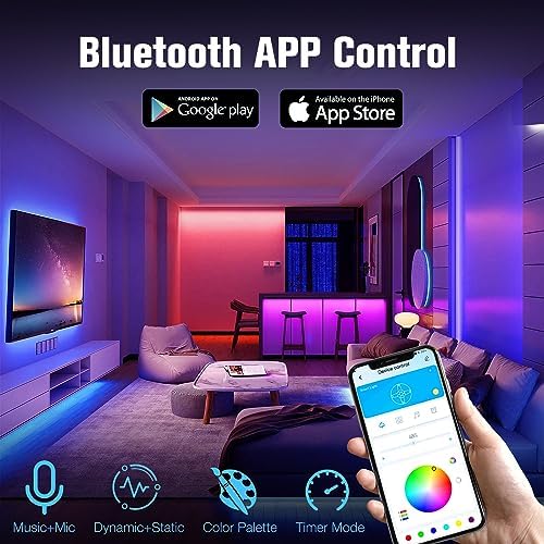 DAYBETTER LED Strip Lights 130ft Lights Strip for Bedroom, Desk, Indoor Room Bedroom Birthday Gifts RGB Decor with Remote and 24V Power Supply - Image 3