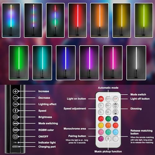 6Pack RGB Tube Light 4ft Rechargeable 5000mAh DJ Lights Tube Bar with Case Wireless Colorful Neon Lights Bar Stand for Stage Party Event Wedding Photo Booth Studio Light Stick - Image 6