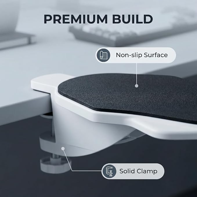 Ergonomic Computer Wrist Rest with Arm Support, 180° Rotatable Desk Extender for Keyboard - Image 2