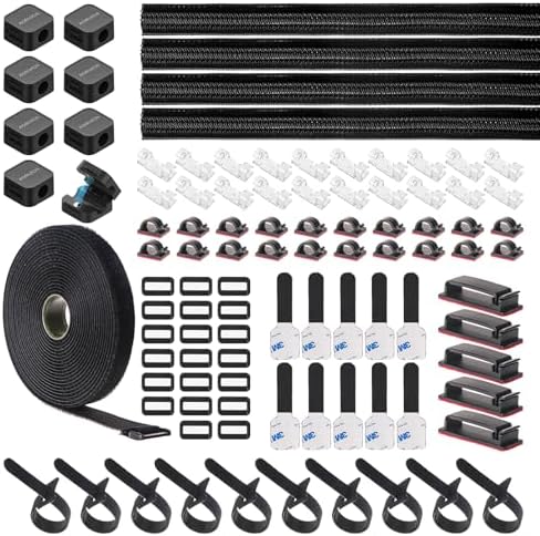 Cable Management Organizer Kit, Desk Cable Organizer, Cable Management Under Desk, Wire Management and Cord Organizer for Home, Office, Standing Desk by Unknown