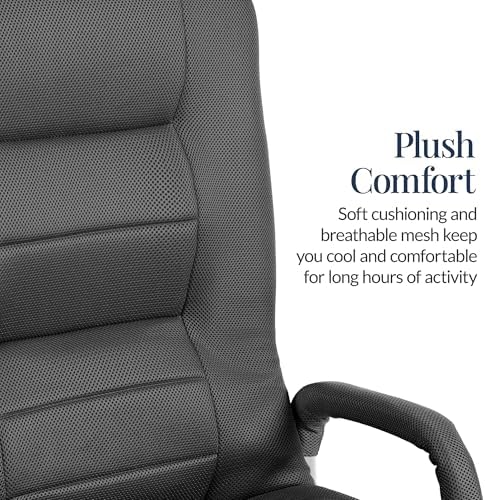 Best Choice Products Swivel Gaming Chair 360 Degree Multipurpose Floor Chair Rocker for TV, Reading, Playing Video Games w/Lumbar Support, Armrest Handles, Adjustable Foldable Backrest - Dark Gray - Image 5