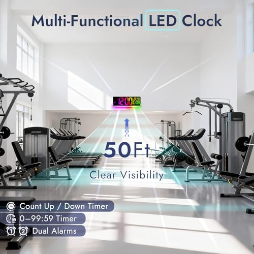 16.5" Large Digital Wall Clock for Classroom, Sync Screen RGB Backlight - Image 4