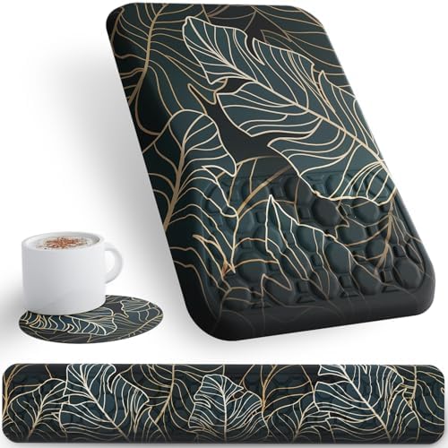 Ospelelf Keyboard Wrist Rest Ergonomic Mouse Pad with Wrist Rest Support Wrist Rest for Computer Keyboard, Green by OspelelfOfficeSupplies