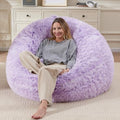 5FT Bean Bag Cover for Stuffed Animals Machine Washable, Gaming Bean Bag Chairs for Adults Teens Girls, Lovely Cute Bean Bag Storage Stuffed Animal, Purple by ODreamyDogs