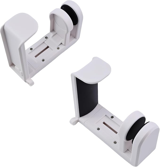 Rotating Headphone Stand, Gaming Headset Stand, Headphone Hanger Hook Under Desk with 360 Degree Swivel & Cable Clip Organizer, Adjustable Clamp-on Headset Holder Mount Hook, Space Saving, White - Image 3