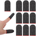 10 Pieces Ultra-Thin Silver Fiber, 0.3mm Gaming Finger Sleeves, Smooth Operation, Breathable, Anti-Sweat, Anti-Slip Design, Thumb Sleeve for Mobile Games Fit Mobile Phone Tablet Devices by Unknown