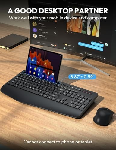 SABLUTE Wireless Keyboard and Mouse Combo, 2 Pack, Ergonomic Wrist Rest - Image 3