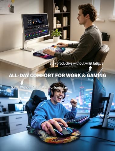 2-in-1 Set, Ergonomic Keyboard Stand with Wrist Rest and Mouse Pad with Wrist Support, Memory Foam for Carpal Tunnel Pain Relief, Improves Wrist Typing Posture, Starry Sky - Image 7