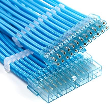Formulamod Sleeve Extension Power Supply Cable Kit 18AWG ATX 24P+ (2) EPS 8-P+ (3) PCI-E8-P with Combs for PSU to Motherboard/GPU (SkyBlue) - Image 5
