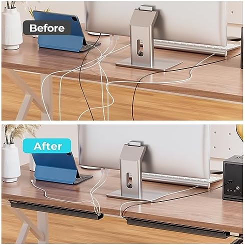 Delamu 2 Pack Safe & Tidy Cable Management Solution - Protect Kids & Pets with Home & Office Cable Management Under Desk, Cable Organizer, Cable Management Kit, Cord Organizer for Desk, 15.7in x 2 - Image 5
