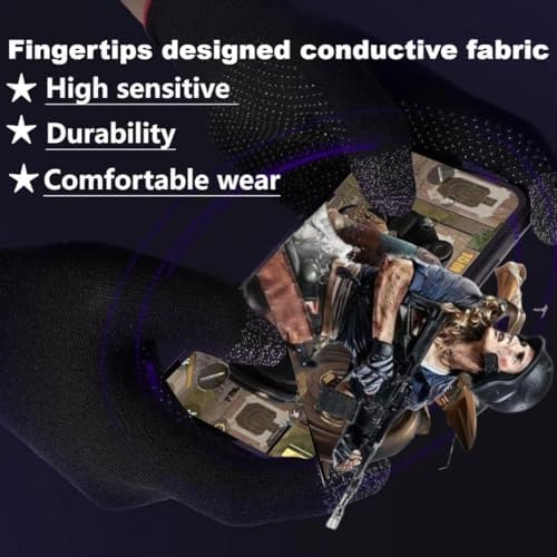 Mobile Game Gloves, Ultra-Thin Mobile Gaming Gloves，Anti-Sweat Mobile Finger Sleeve Breathable for High-Ranking Players Mobile Game Streamer - Image 2