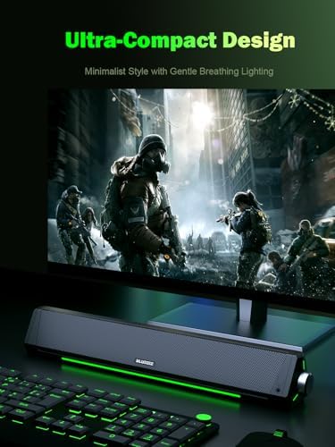 Bluedee Computer Speakers for Desktop PC, Bluetooth AUX Computer Sound Bar - Image 2