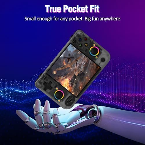 RF40H Handheld Game Console, 4.0" Retro Gaming Console Preloaded 20,000+ Classic Games, Open Source Linux System, Support WiFi Online Play, Portable Pocket Hand Held Video Game (Transparent Black) - Image 6