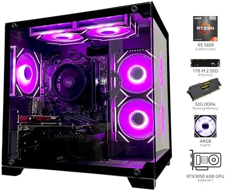 SKYESEV Gaming Desktop Computer PC,AMD Ryzen 5 5600,RTX3050 6GB,32GB DDR4 - Image 3