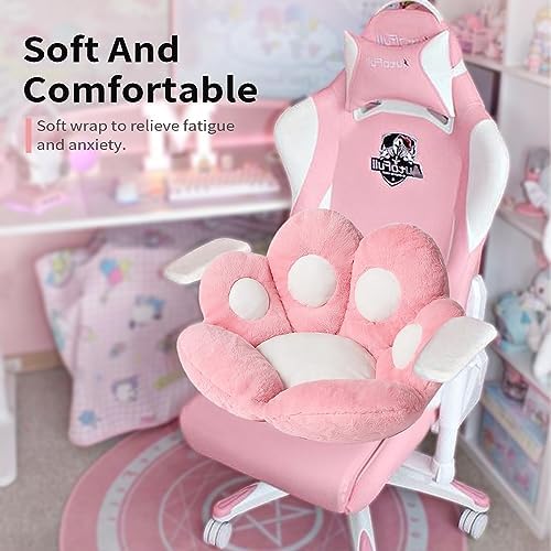 Ditucu Cat Paw Cushion Kawaii Chair Cushions 27.5 x 23.6 inch Cute Stuff Seat Pad Comfy Lazy Sofa Office Floor Pillow for Gaming Chairs Room Decor Pink - Image 2