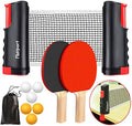 FBSPORT Ping Pong Paddle Set, Portable Table Tennis Set with Retractable Net,Rackets,Balls and Carry Bag for Indoor/Outdoor Games by FBSPORT