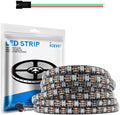 WS2812B LED Strip Lights, 16.4FT 5V, Black PCB IP65, 300 LEDs by icever