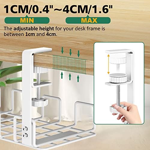 Under Desk Cable Management Tray No Drill Steel 15.7" - Image 3
