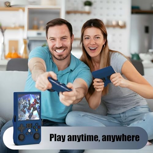 FIOPAZ for R36MAX Silicone Protective Case, Soft Skin for R36 MAX Retro Handheld Game Console Accessories, Anti-Scratch Washable Only for R 36 MAX Sleeve with Lanyard (Blue) - Image 2