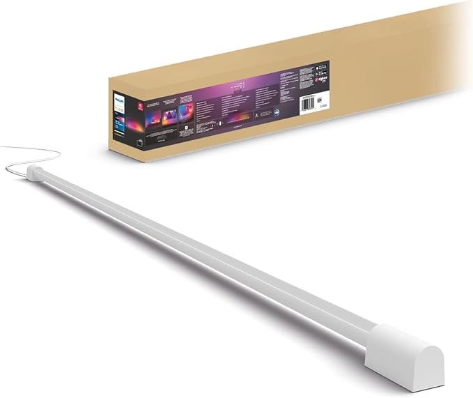 Philips Hue Large Smart Light Tube, White - White and Color Ambiance LED Color-Changing Light - 1 Pack - Sync with TV, Music, and Gaming - Requires Bridge and Sync Box - Control with App or Voice by PhilipsHue