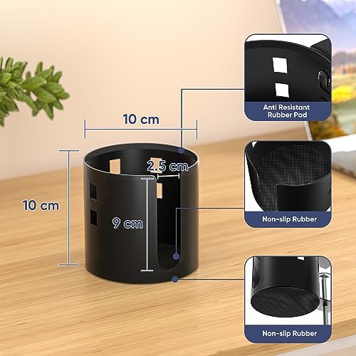 OOKUU Deeper Desk Cup Holder, Anti-Spill Cup Holder for Desk or Table, Sturdy and Durable, Easy to Install, Enough to Hold Coffee Cups, Water Bottles, Gaming PC Office Accessories, Black - Image 4