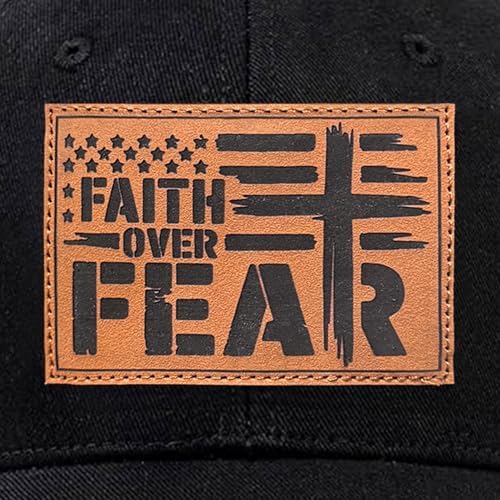 Hat for Men Women, Baseball Cap Gifts for Men Women, Adjustable Cotton Leather Patch Trucker Baseball Cap - Image 3