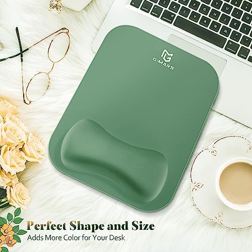Gimars Large Smooth Superfine Fibre Memory Foam Ergonomic Mouse Pad Wrist Rest Support - Mousepad with Nonslip Base for Laptop, Computer, Gaming & Office，Red Camouflage - Image 2