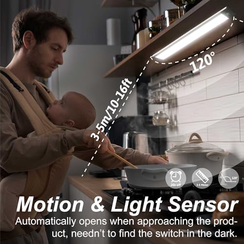 LEPOTEC Under Cabinet Lighting,Night Motion Sensor Light Indoor 2 Pack - Image 2