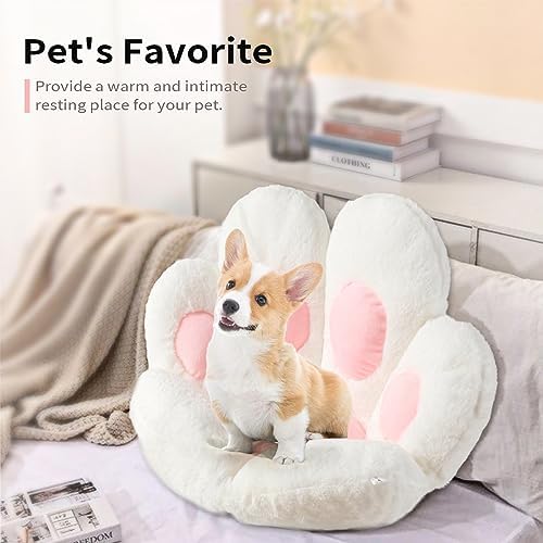 Ditucu Cat Paw Cushion Kawaii Chair Cushions 31.4 x 27.5 inch Cute Stuff Seat Pad Comfy Lazy Sofa Office Floor Pillow for Gaming Chairs Room Decor White - Image 6