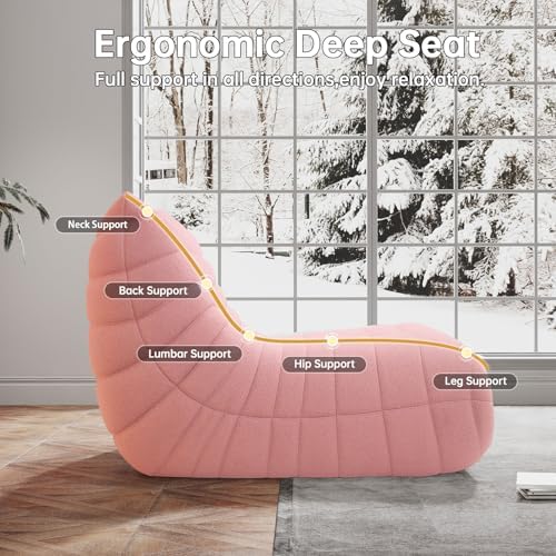 WHGBJA Oversized Bean Bag Chair for Adults with Memory Foam 3 Seater Couch | Floor Sofa Couch for Gaming, Reading, Bedroom, Living Room, Comfy, Boneless, Ergonomic - Image 5