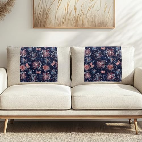 250th Anniversary Fireworks Recliner Headrest Protector 26x16 Inch - Polyester Fabric, Decoration & Breathable Chair Cover with Anti-Slip Base, Easy to Install for Home/Office - Image 2