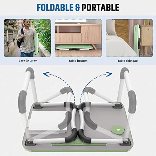 Fayquaze Portable Foldable Laptop Bed Desk with Storage Drawer and Cup Holder - Lap Desk Laptop Stand Tray Table for Eating, Reading and Working - Image 7