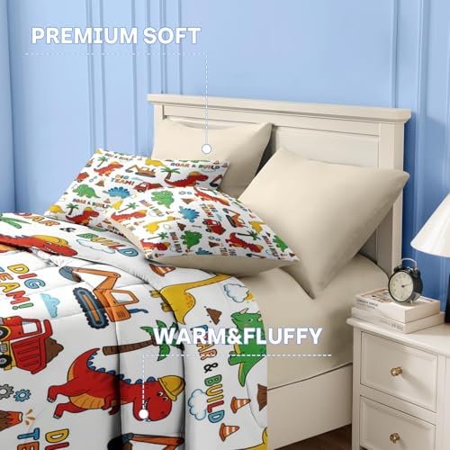Nesker Twin Comforter Set for Boys, 5 Pieces Dinosaur Bedding for Kids - Image 6
