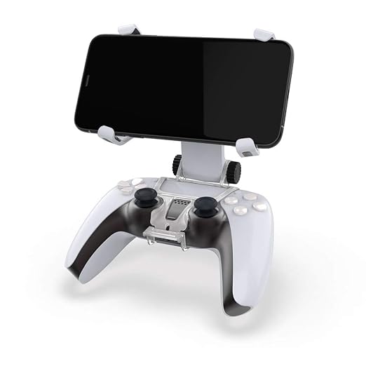 OSTENT Adjustable Convenient Mobile Phone Bracket Handle Clamp Holder Stand Mount Clip for Sony PS5 DualSense Wireless Controller - Image 2
